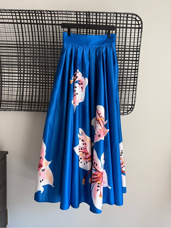 Leo Lin Dresses & Skirts - Leo Lin Valerie Maxi Skirt lily print cobalt blue